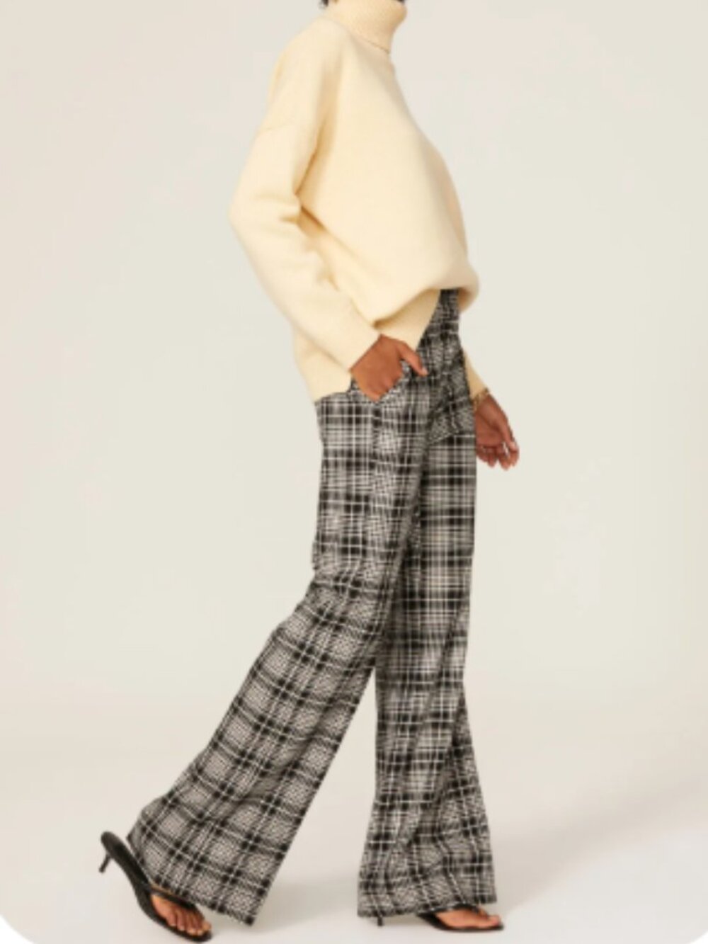 Tanya Taylor Sawyer Pant Black Plaid Size 10